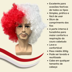 Peruca Black Power volumosa festa futebol time torcida cores na internet