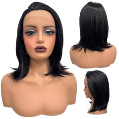 Peruca front lace média curta orgânica futura 13x1 premium - comprar online