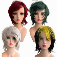Peruca cosplay repicada curta anime personagem fibra premium
