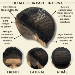 Peruca front lace HD orgânica lisa ondulada super natural na internet