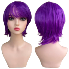 Peruca curta repicada lisa media cosplay personagem anime - Perucas & Laces LIONSWIG