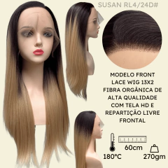 Imagem do Peruca front lace HD orgânica 13x2 lisa super natural 60cm