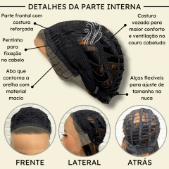 Peruca front lace hd fibra orgânica premium super natural - Perucas & Laces LIONSWIG