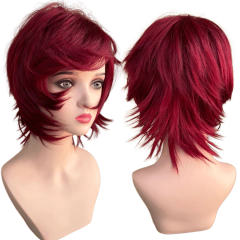 Peruca cosplay repicada curta anime personagem fibra premium - Perucas & Laces LIONSWIG