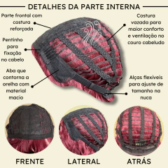 Peruca encaracolada ondulada cacheada com franja orgânica - loja online