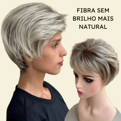 Peruca curta com franja orgânica feminina masculina unissex - comprar online