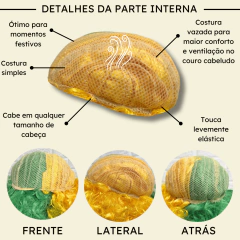 Peruca Black Power volumosa festa futebol time torcida cores