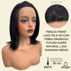 Peruca front lace média curta orgânica futura 13x1 premium na internet
