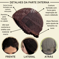 Peruca Mini Lace ao Meio Futura Ombre Platinada Preta Cinza na internet