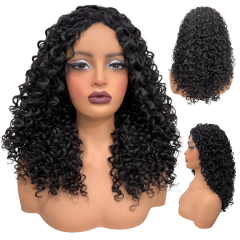 Peruca cacheada média ondulada 45cm encaracolada organica - loja online