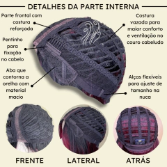 Peruca Front Lace Wig Long Bob Orgânica Curta Bio Fibra - Perucas & Laces LIONSWIG