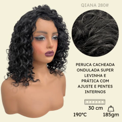Imagem do Peruca cacheada curta 30cm orgânico premium confortável