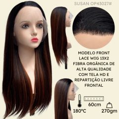 Peruca front lace HD orgânica 13x2 lisa super natural 60cm na internet