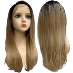 Peruca front lace hd loira ombre hair preto 55cm OTSNDBLND