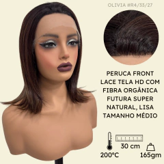 Imagem do Peruca front lace média curta orgânica futura 13x1 premium