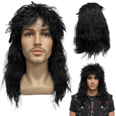 Peruca rock heavy metal anos 60 70 80 ondulada volumosa friz - comprar online