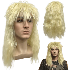 Peruca rock heavy metal anos 60 70 80 ondulada volumosa friz - loja online