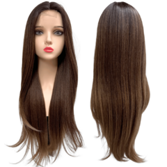Peruca lisa longa repicada repartição fixa ao meio lace wig - comprar online