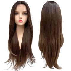 Peruca lisa longa repicada repartição fixa ao meio lace wig - comprar online