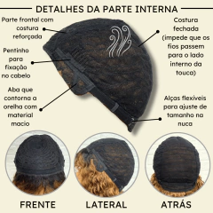 Peruca curta c/ franja loiro mel 25cm ondulada 1B/C30D/C27E na internet