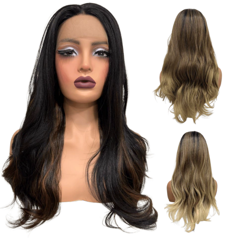 Peruca front lace hd fibra orgânica premium super natural