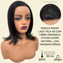 Imagem do Peruca front lace média curta orgânica futura 13x1 premium