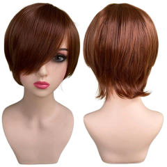 Peruca curta repicada lisa media cosplay personagem anime - comprar online