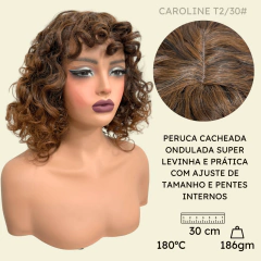 Peruca cacheada curta loira ombre hair encaracolada T2/30 - comprar online