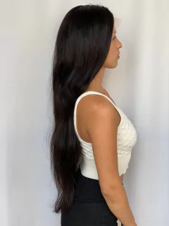 Peruca 100% full lace humana lisa castanho escuro 75cm 180% - Perucas & Laces LIONSWIG