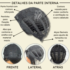 Peruca Ombre Hair Preta Cinza Platinada Franja Lisa Silk Top na internet