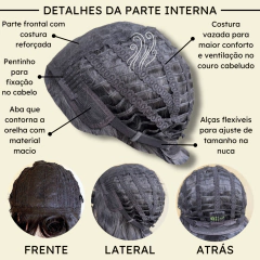 Peruca encaracolada ondulada cacheada com franja orgânica