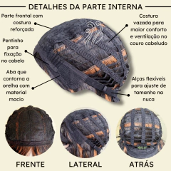 Peruca encaracolada ondulada cacheada com franja orgânica - comprar online