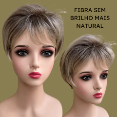 Imagem do Peruca curta com franja orgânica feminina masculina unissex