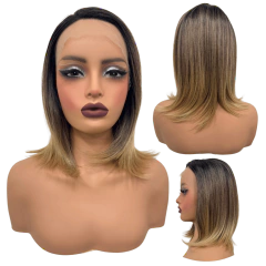 Peruca front lace média curta orgânica futura 13x1 premium - loja online