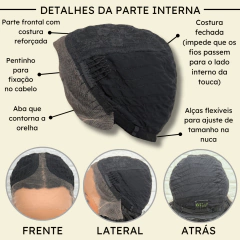 Peruca cacheada front lace 55cm ondulada repartida futura - Perucas & Laces LIONSWIG