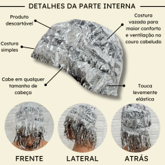 Peruca metalizada festa fantasia carnaval franja colorida - Perucas & Laces LIONSWIG