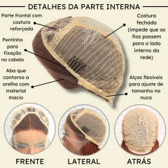 Peruca front lace ruiva cobre 13x2 lisa 80cm fibra premium na internet