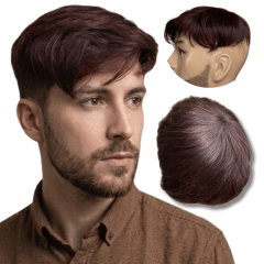 Prótese capilar masculina Topo cabeça Tic-tac 17x17 orgânica