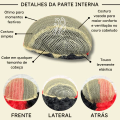 Peruca Black Power volumosa festa futebol time torcida cores - Perucas & Laces LIONSWIG