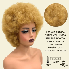 Peruca black power cacheada crespa orgânica volumosa cores - Perucas & Laces LIONSWIG