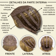 Peruca lisa super repicada com franja 40cm kanekalon premium