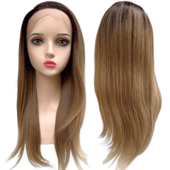 Peruca front lace hd loira ombre castanho 55cm OTROMBLND