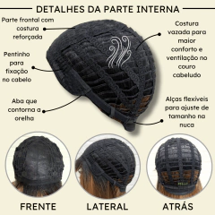 Peruca lisa repicada com franja 45cm orgânica premium na internet