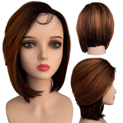 Peruca Front Lace Wig Long Bob Orgânica Curta Bio Fibra - Perucas & Laces LIONSWIG