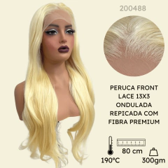 Imagem do Peruca front lace 13x3 80cm lisa ondulada futura orgânica