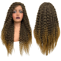 Peruca cacheada ondulada 55cm organica premium volumosa - comprar online