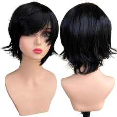 Peruca curta repicada lisa media cosplay personagem anime - Perucas & Laces LIONSWIG