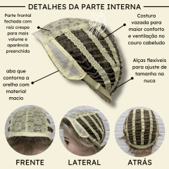 Peruca curta com franja unissex orgânica lisa repicada na internet