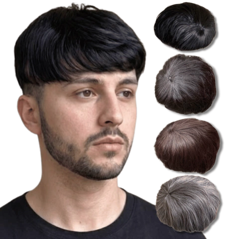 Prótese capilar masculina Topo cabeça Tic-tac 17x17 orgânica