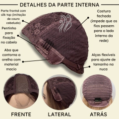 Imagem do Peruca lisa longa repicada repartição fixa ao meio lace wig